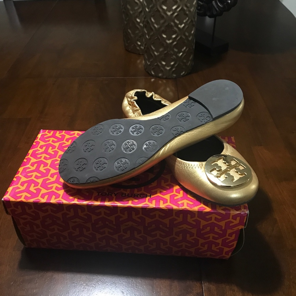 Tory Burch Distressed Leather Reva Ballet Flats